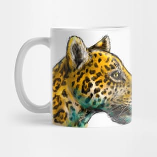 Jaguar wild cat head side view Mug